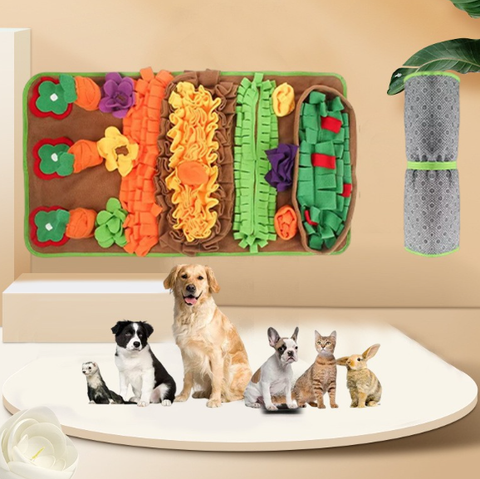 Dog Snuffle Mat - Felt Foraging Puzzle - Slow Feeder