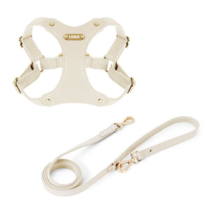 Dog Harness & Leash Set - Premium Leather - Adjustable Fit