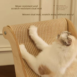 Cat Lounge Chair - Wood Frame - Sisal Scratching Pad
