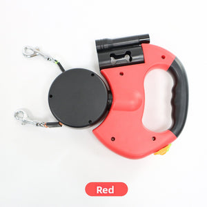 Dual Dog Retractable Leash - Auto Retraction - With Harness Support