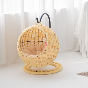 Cat Hammock Bed - Semi-Enclosed Rattan - Breathable
