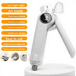 Electric Pet Nail Grinder - 2-in-1 Quiet Motor - Rechargeable