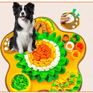 Dog Snuffle Mat - Felt Foraging Puzzle - Slow Feeder