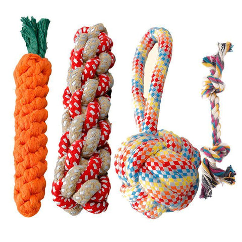 Dog Squeaky Chew Toy Set - Durable - Assorted Shapes