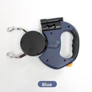 Dual Dog Retractable Leash - Auto Retraction - With Harness Support