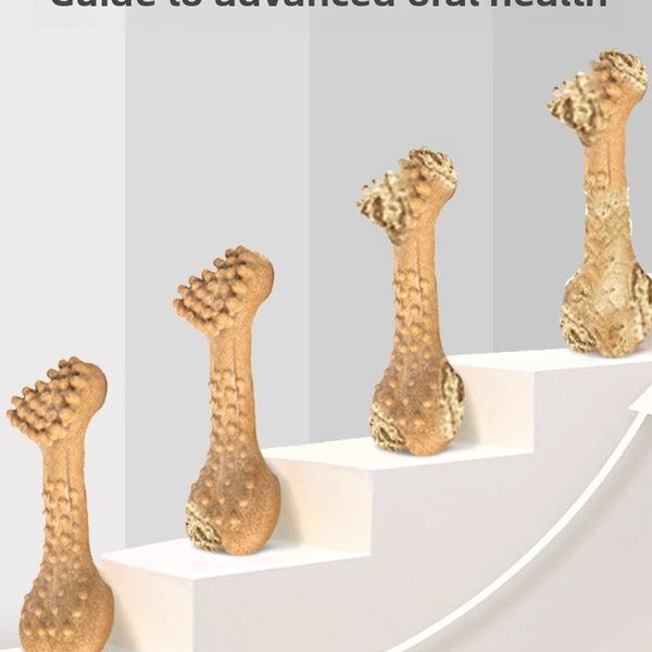 Dog Dental Chew Toy - Wood Flour - Bite-Resistant Multi-Shape
