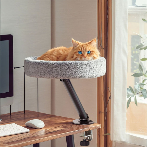 Cat Desk Hammock - Adjustable Rotating Frame - Under-Desk