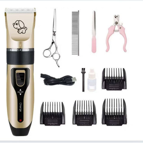 Pet Grooming Clipper Kit - Cordless Precision - Champagne Gold