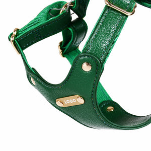 Dog Harness & Leash Set - Premium Leather - Adjustable Fit