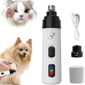 Electric Pet Nail Grinder - LED Light - Rechargeable Quiet
